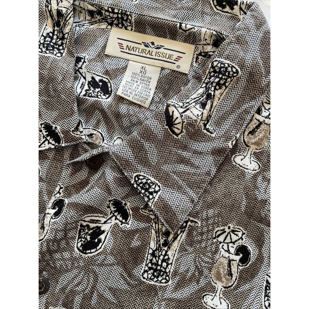 Natural Issue Vintage Men’s Short Sleeve Button Down Hawaiian Print Shirt XL